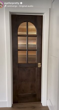 Walnut Pantry Door, New Pantry Door, Wood Pantry Door Ideas, Reeded Glass Front Door, Small Pantry Door Ideas, Diy Wood Door, Pantry Door Ideas, Bar Door, Townhouse Interior