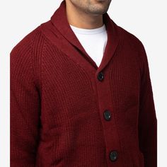 This vintage inspired shawl collar cardigan is comfortable yet has heritage-rich style. Added fleece lining for extra warmth during the chilly season. Casual Knitted Sweater With Shawl Collar, Casual Knitted Shawl Collar Sweater, Casual Wool Cardigan With Shawl Collar, Casual Knitted Shawl Collar Cardigan, Casual Knit Sweater Coat With Shawl Collar, Mens Shawl Collar Cardigan, Rich Style, Mens Cardigan Sweater, Button Outfit