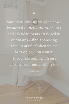 Minimalism Organization, Organization Quotes, Mental Clutter, Hard Truth