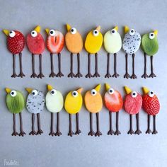 the birds are all made out of candy