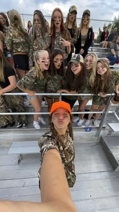 Camo Pep Rally Theme, Camo Student Section Theme, Camo Theme Football Game Cheerleaders, Camo Girl Halloween Costume, Country Friend Group, Sports Day Outfit, Spirit Costume, Spirit Days