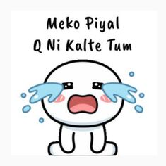 a cartoon character crying with the caption meko piyal q ni kalte tum