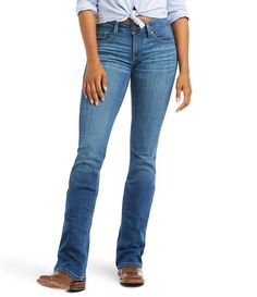 Ariat R.E.A.L Patricia Mid Rise Bootcut Repreve Cotton Blend Jeans #Dillards Riding Jeans, Jean Leggings, Outdoor Wear, Polyester Spandex, Bootcut Jeans, Mid Rise, Levi Jeans, Work Wear, Latest Trends