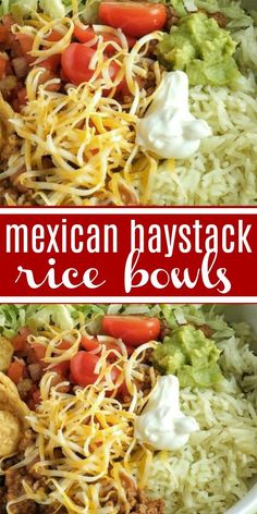 mexican haystack rice bowls with meat and vegetables