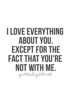 the quote i love everything about you except for the fact that you're not with me