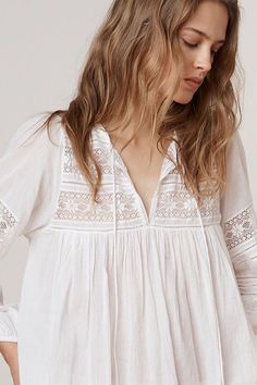 Evie Cotton Lace Peasant Top in White #velvettees #lace White Blouses, Velvet Tees, Peasant Top, Flowy Tops, Peasant Blouse, Peasant Tops, Peek A Boo, Women's Summer Fashion, Cotton Lace