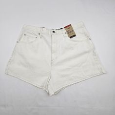 Levis High Waist Mom Shorts Size 33 Color White Relaxed Through The Hip Comfy. Please Note Measurements Are Approximate. Compare To Your Own Favorite Garments For Appropriate Sizing. Pet And Smoke Free Environment. Feel Free To Message With Any Questions Fast Shipping A610 White High Waist Fitted Jean Shorts, Fitted High Waist White Jean Shorts, White Jean Shorts With Pockets For Summer, White High Waist Jean Shorts For Summer, White High-waist Jean Shorts For Summer, Summer White High Waist Jean Shorts, White Relaxed Fit High-waisted Shorts, White Relaxed Fit Jean Shorts For Summer, Casual White High Waist Jean Shorts