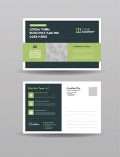 a green and white business brochure design