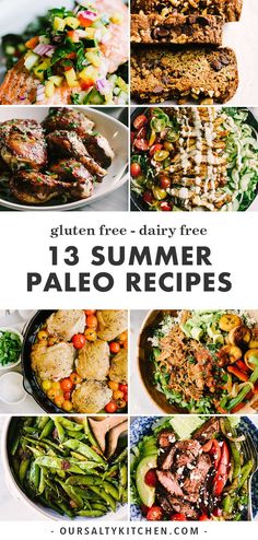 a collage of grilled summer paleo recipes