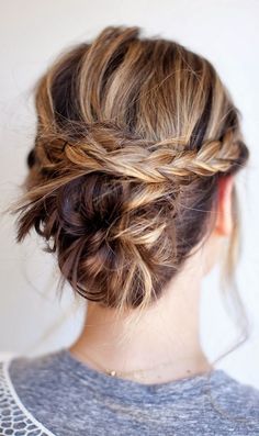 ❁ χσχσ ❁ Diy Bridal Hair, Bridal Hair Tutorial, Pinterest Hair, Braided Bun, Short Hair Updo