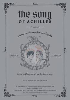 an advertisement for the song of achilles