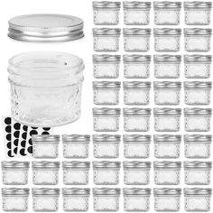 PRICES MAY VARY. SET INCLUDE:Case of 40 Mason Jars and One Piece Silver Lids, Free 40 Chalkboard Labels.This glass jar set is of superior quality and designed for your convenience FOOD GRADE:Each mason jar is made from food grade materials.Great for food storage.Suitable for use in preserving and canning. Safe for the refrigerator and the freezer EXCELLENCE IN QUALITY:Thick 4oz VERONES mason jars with food-safe, corrosion resistant lids - material is certified safety standards VERSATILE & MULTIPURPOSE: These vintage style, attractive quilted jelly jars are ideal for unique DIY designs. Fill with preserves, spices, jams, candles or honey and decorate with string, ribbon, bows or twine for unique wedding, travel, graduation souvenirs, favors LONG-LASTING:Refrigerate up to 3 weeks, freeze up Hand Cream Recipe, Diy Spice Jars, Hand Cream Homemade, Diy Magnetic Spice Jars, Jam Wedding Favors, Magnetic Spice Jars, Honey Wedding Favors, Honey Wedding, Diy Spices