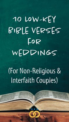 Are you a nonreligious, atheist, or interfaith couple looking for slightly-religious Bible quotes and verses to include in your mostly secular wedding ceremony, to make family and friends feel welcome? Here are some low-key scripture choices that focus on love, family, and friendship. Bible Verse For Newlyweds, Scripture For Wedding Ceremony, Wedding Readings Religious, Bible Verses For Newlyweds, Bible Verses For Wedding Ceremony, Bible Verse For Wedding, Bible Verses For Weddings