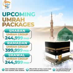 an advertisement for the upcoming umrah packages