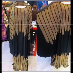 Beautiful Garments Made In Dubai Comes With Matching Hijab / Chiffon Gold Abaya, Fashion Dresses Black, Fashion Black, Dresses Black, In Dubai, Black And Gold, Black Fashion, Black Color, Dubai