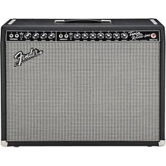 the fender guitar amplifier is black and white