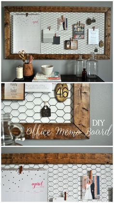 the diy office memo board is easy to make and looks great in any room