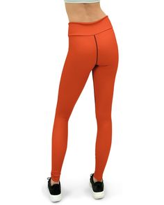 Softest high quality yoga pants you will ever wear. Made of 82% polyester and 18% spandex. These Solid Hot Orange Yoga Pants have a body-flattering fit that will make you feel super comfortable even during the most intense workouts. They come with a high waistband and are made from soft microfiber yarn. Red Yoga Pants, Comfortable Yoga Pants, 100 Squats, Hot Orange, Red Leggings, Outfit Red, Yoga Pants Outfit, Yoga Quotes, Yoga Shorts