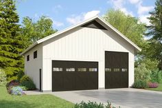 a two car garage is shown in this rendering