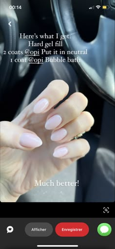 Opi Love Is In The Bare And Bubble Bath, Ooo Bubble Bath Nails, Love Is In The Bare Opi Gel, Bubble Bath And Funny Bunny Opi, Opi Fall Nail Colors, Put It In Neutral Opi, Opi Bubble Bath Gel, Bridget Wedding, Simple Bridal Nails