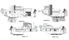 architectural drawings showing the different sections of a house