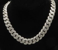 "925 Sterling Silver - Vintage Shiny Cubic Zirconia Heavy Chain Necklace - NE3419  925 Sterling Silver - Vintage Shiny Cubic Zirconia Heavy Chain Necklace - NE3419  Jewelry Type:         Necklace   Metal Type:            925 Silver  Metal Size:             23\" Length  .50\" Width   Stone Type:            Cubic Zirconia  Condition:              N/A  Jewelry Weight:     234.8 Grams  PLEASE NOTE: THIS ITEM IS PRE-OWNED. ALTHOUGH MOST ITEMS ARE IN VERY GOOD CONDITION, SOME MAY NEED CLEANING AND/OR MINOR REPAIRS. WE MAKE A VERY STRONG EFFORT TO UPLOAD CLEAR PICTURES. PLEASE INSPECT ALL PICTURES AND ASK ALL QUESTIONS YOU MAY HAVE PRIOR TO MAKING A PURCHASE. NOT ALL STONES ARE GENUINE, SOME ARE ENHANCED OR CREATED." Heavy Chain Necklace, Clear Pictures, Heavy Chain, Metal Necklaces, Types Of Metal, Metallic Silver, 925 Silver, Cubic Zirconia, Chain Necklace