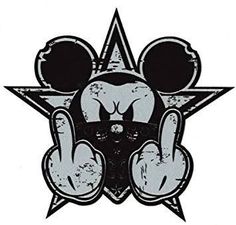 an image of mickey mouse with his hands up in the shape of a stars head