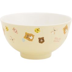 a white bowl with bears on it