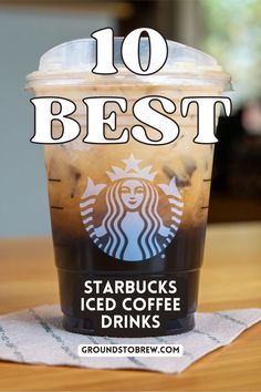 A Starbucks iced coffee drink in a Starbucks cold cup. Coffee Drinks To Order, Coffee Drinks At Starbucks, Best Starbucks Iced Coffee, Starbucks Iced Coffee Drinks, Espresso Beverages, Drinks At Starbucks, Iced Espresso, Best Iced Coffee, How To Make Ice Coffee