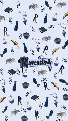 the back cover of ravenclaw's book, with various items on it