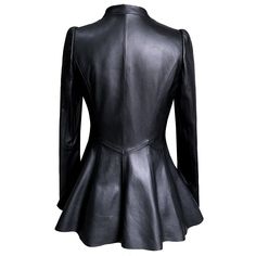 Elevate your wardrobe with our beautifully tailored black V-neck jacket, designed to enchant with its sleek, slim-fitting silhouette. This enchanting piece features a single row with two buttons, offering a touch of refined elegance. The long sleeves and regular sleeve type provide a classic look, perfect for many occasions. Whether you're dressing up for a night out or adding a touch of sophistication to your daytime attire, this jacket beautifully combines style and comfort. Embrace the beauty of timeless fashion with this must-have piece that will leave you feeling confidently enchanted. 1980 Clothes, Short Coats Women, Long Dress Plus Size, Chic Jacket, Leather Jacket Women, Leather Peplum, Faux Leather Pencil Skirt, Vegetable Leather, Leather Blazer Jacket