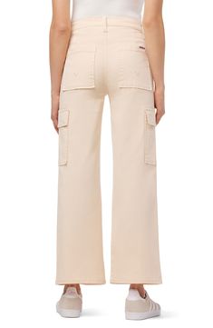 Elevate your wardrobe with high-waisted cargo pants cut from comfortable stretch-cotton twill in a trendy ankle-crop silhouette. 28" inseam; 20" leg opening; 10 1/2" front rise (size 27) Zip fly with button closure Front slant pockets; back patch pockets; cargo flap-patch pockets 98% cotton, 2% spandex Machine wash, tumble dry Imported Spring Cargo Jeans With Multiple Pockets, Spring Full-length Cargo Jeans With Multiple Pockets, Full Length Cargo Pants For Spring, Full-length Spring Cargo Pants, Spring Full Length Cargo Pants, Spring Cargo Jeans With Relaxed Fit And Cropped Leg, Casual Cropped Bottoms With Cargo Pockets, Spring Cropped Leg Cargo Jeans With Relaxed Fit, Spring Relaxed Fit Cropped Cargo Jeans