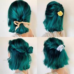 Half Hair Color Short, Teal Short Hair, Half And Half Hair Color, Teal Mermaid, Teach Peace, Hair For Black Women, Tell Me Why, Teal Hair, Alternative Hair