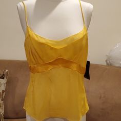 Beautiful Sheer And Satin Top. The Skinny Strap Top With Side Zipper And Satin Around Top Makes It Easy To Dress It Up Or Wear Casual. Strap Top, Satin Top, Strap Tops, Side Zipper, Dream Wardrobe, Gold Color, Size 12, Fashion Dresses, Womens Tops