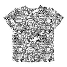 Join the trend, wear a unique T-shirt all-over printed with a bunch of cool characters and monsters in doodle art style! Don't be shy, dare to attract all eyes! Get a t-shirt that your teen will love! This tee is a colorful statement piece that's made of a soft fabric and has an eye-catching design that won't fade. • 95% polyester, 5% elastane (fabric composition may vary by 1%) • Fabric weight: 6.19 oz/yd² (210g/m²), weight may vary by 5% • Premium knit mid-weight jersey • Four-way stretch fabr Doodle On Tshirt, Doodle Art Shirt Design, Tshirt Doodle Design, Doodle Art Style, Cool Characters, Anniversary Scrapbook, Cool Doodles, Crew Neck Tshirt, Unique T Shirt