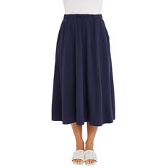 Jessica London Women's Plus Size Soft Ease Midi Skirt .This A-line skirt is comfy, casual and makes effortless outfits every time. The relaxed fit and pull-on design make them perfect for everyday wear. A-line silhouette32" lengthCotton/polyesterElasticized waistbandSide slash pockets.Machine washImported . About the brand: Style To Live By. Jessica London specializes in head-to-toe womens plus size clothing outfitting that works for youwork days, special days, every day. Our classic designs com Plus Size Soft, Effortless Outfit, Brand Style, Work Wear Women, Ladies Of London, Busy Life, Comfy Casual, A Line Skirt, Plus Size Clothing