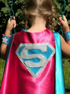 Sparkle Customized SUPERGIRL Super Hero Cape Supergirl Party, Supergirl Birthday, Kid Costume, Girl Superhero Party, Superhero Cape, Super Hero Theme, Superhero Capes, Kids Dress Up