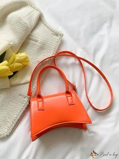 BirdinBag - Compact Neon Orange Novelty Purse Spring Casual Party Shoulder Bag, Casual Evening Bag For Spring, Casual Spring Party Shoulder Bag, Casual Party Bags For Spring, Casual Spring Party Bags, Orange Evening Bag For Spring, Orange Evening Bags For Spring, Chic Orange Shoulder Bag For Spring, Casual Party Bags For Fall