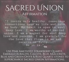 the sacred union affirmation