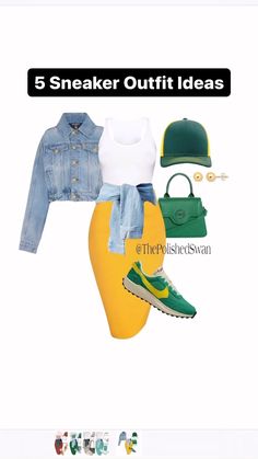 The Polished Swan®️ | Outfit Inspo for Women | A great way to level-up an outfit is with Hats! Here are 6️⃣ Outfit Ideas featuring different styles of hats. xoxo, The Polished Swan... | Instagram Black Women Outfits With Sneakers, Sneaker Outfit Ideas, Outfit Inspo For Women, Swan Outfit, Casual Country Outfits, Transitional Fashion, Sneaker Outfits, Denim Outfits