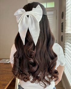 #halfuphalfdown #halfuphalfdownhairstyle #halfuphalfdownhair #bows #bridal #bridalshowerideas #bride #bridetobe #weddinghairstylesupdo #weddinghairstylesforlonghair #wedding #atlanta #atlantahairstylist Hair With A Bow, Formal Updos, Hair Inspiration Long, Princess Hair, Bridal Photoshoot, Princess Hairstyles, Wedding Hairstyles Updo, Wedding Bows