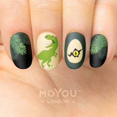 Stamping Nail Polish, Crazy Nail Art, Dinosaur Images, Animal Nails, Crazy Nails, Nail Varnish, Stamping Plates, Nail Art Inspiration, Nail Stamping