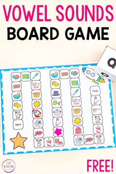 a printable board game with the words voel sounds on it and an image of a