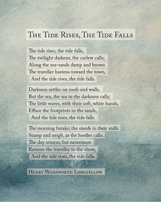 the tide rises, the tide falls poem by henry wadsworth longfelly