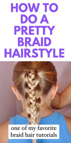 HOW TO DO A CUTE BRAIDED HAIRSTYLE - HERE IS A FUN AND EASY BRAIDED HAIRSTYLE. Easy Braided Ponytail, Easy Braid Hairstyle, Hairstyle For School, Braided Hairstyles For School, Girls School Hairstyles, Super Easy Hairstyles, Girls Hairstyles Easy, Braided Hair Tutorial, Ponytail Hairstyle