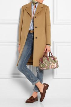 Gucci | Linea A Boston leather-trimmed printed coated canvas shoulder bag | NET-A-PORTER.COM Brown Coat