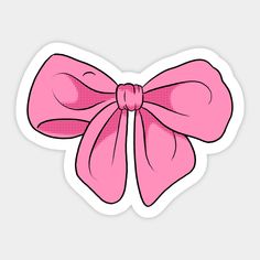 a pink bow sticker on a white background