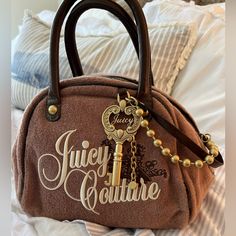 In Such Great Shape. No Stains Or Tears. However The Leather On Top Is Peeling From Age. Hardly Used. Smoke Free Home. Such A Fun Bag. Purchased Many Years Ago At Jc Atlantic City Boutique Juicy Couture Bags, Bowling Bags, Iconic Bags, Pretty Bags, Cute Bags, Bowling, Juicy Couture, Fun Bags, Lookbook Outfits