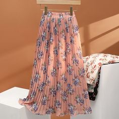 Fashion Pleated Summer Fashion Floral Elegant High Waist Skirt Black-One size Floral Print Non-stretch High Waist Skirt, Non-stretch Pleated Tiered Skirt, Pink Non-stretch Pleated Maxi Skirt, Non-stretch Pink Pleated Maxi Skirt, Non-stretch Long Pleated Skirt For Summer, Casual Long Floral Print Pleated Skirt, Casual Long Pleated Floral Skirt, Summer Long Floral Print Pleated Skirt, Non-stretch Floral Print Skirt