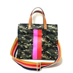 This Unlined Canvas Camo Bag Can Either Be Worn As A Shoulder Or Crossbody Bag. This Bag Measures 14.5*7*12.5 Inch. Shoulder Straps Are Pu And Crossbody Strap Is Fabric. Bag Has One Inside Pocket And Stripes Are Only On The Front Pink Everyday Crossbody Satchel, Pink Canvas Tote Bag With Leather Handles, Pink Canvas Bag With Leather Handles For Daily Use, Pink Canvas Bag With Leather Handles, Pink Satchel With Leather Handles For Shopping, Pink Canvas Satchel For Everyday, Everyday Pink Canvas Satchel, Casual Pink Bags With Leather Handles, Pink Leather Handled Crossbody Shoulder Bag